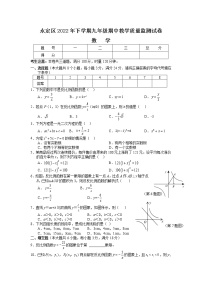 湖南省张家界市永定区2023届九年级上学期期中教学质量监测数学试卷(含答案)