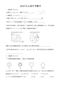 2019年云南省昆明市中考数学试题【含答案】