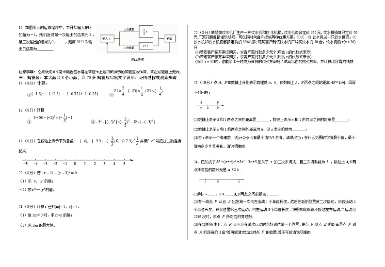 四川省攀枝花市西区2022-2023学年七年级上学期期中练习数学试卷(含答案)第2页