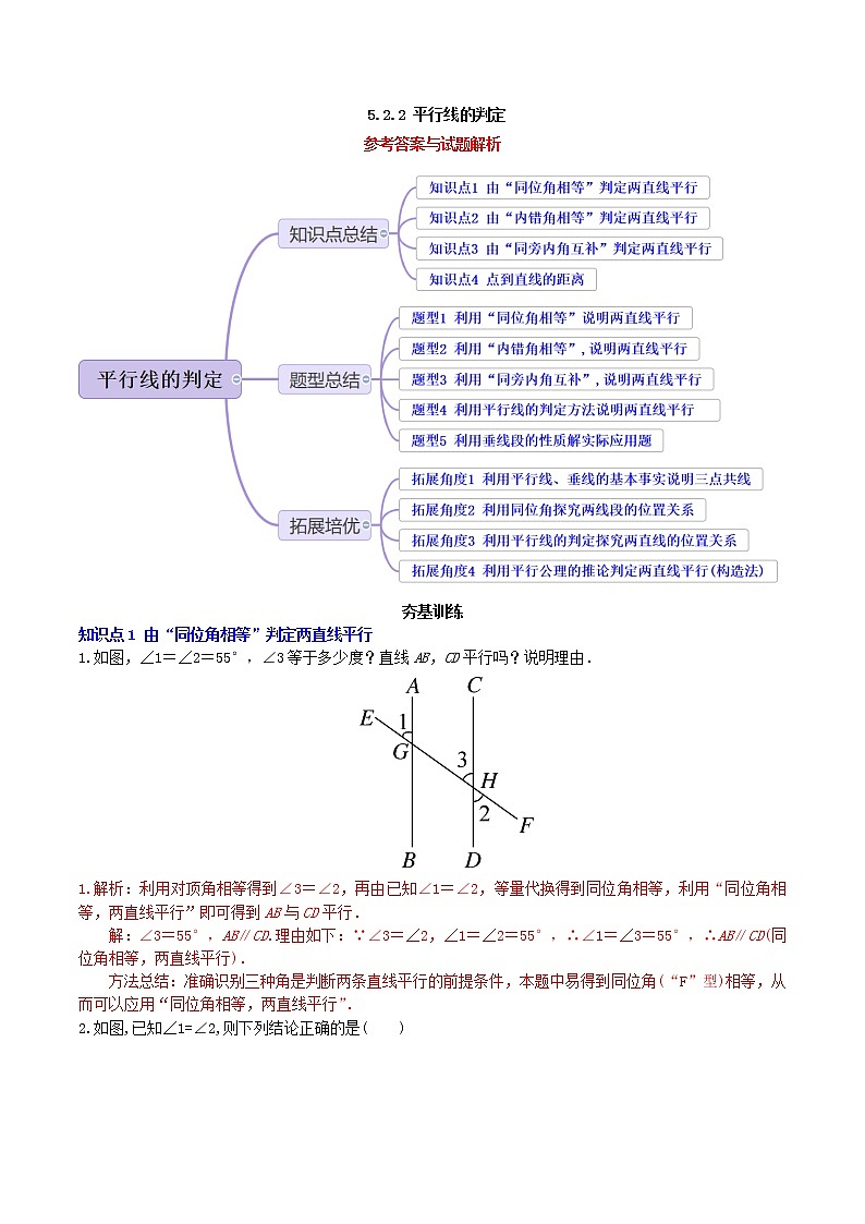 5.2.2 平行线的判定（导学案+课件+作业）-2022-2023学年七年级数学下册同步精品课件（人教版）01