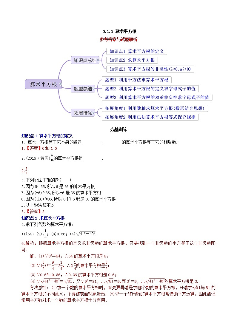 6.1.1算术平方根（导学案+课件+作业）-2022-2023学年七年级数学下册同步精品课件（人教版）01
