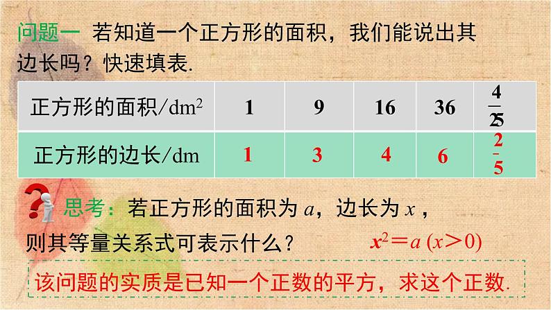 人教版数学七年级下册 6.1 第1课时 算术平方根 课件第5页