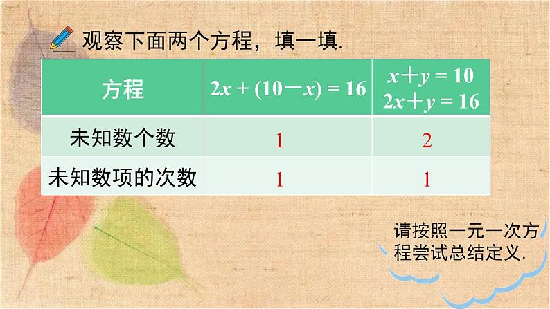 人教版数学七年级下册 8.1 二元一次方程组 课件06