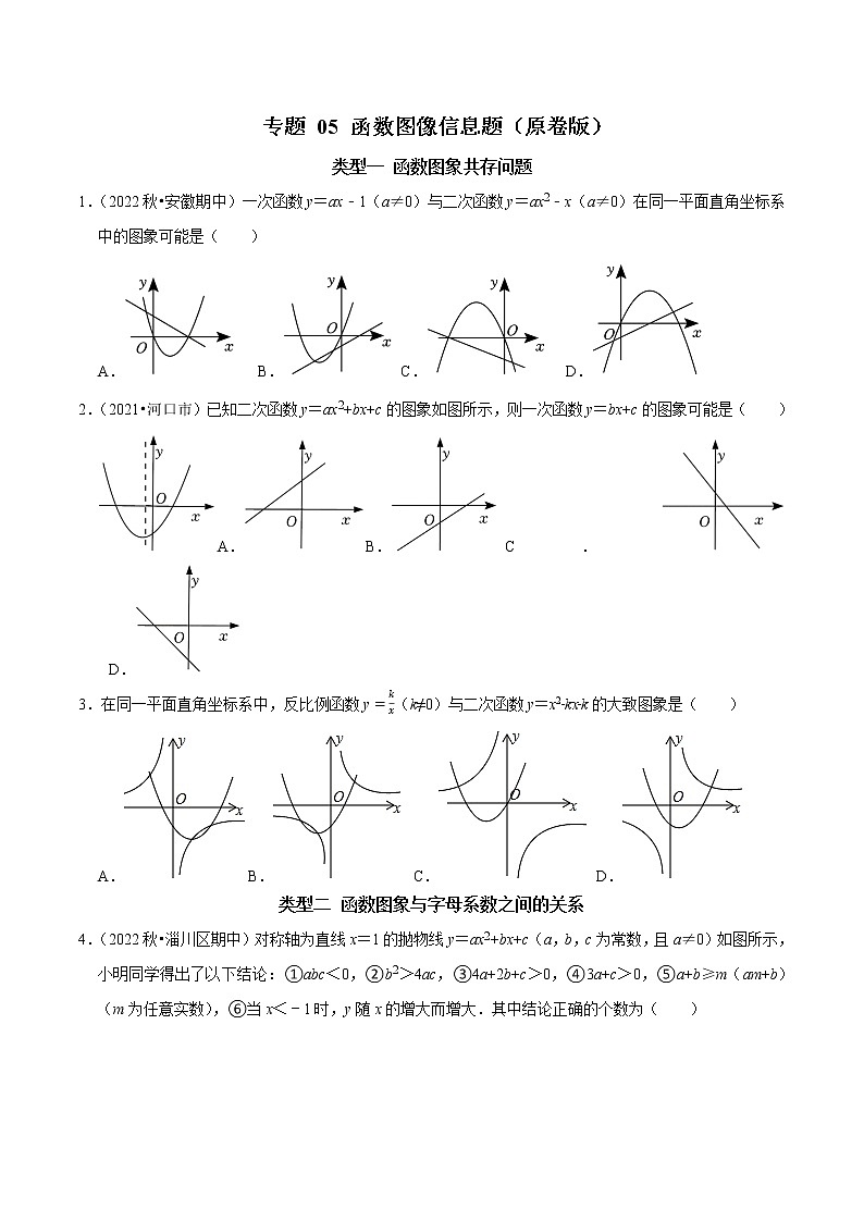 专题05 函数图像信息题-2023年中考数学二轮复习核心考点专题提优拓展训练01