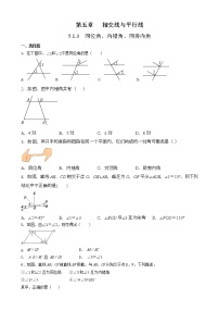 数学七年级下册5.1.3 同位角、内错角、同旁内角当堂达标检测题