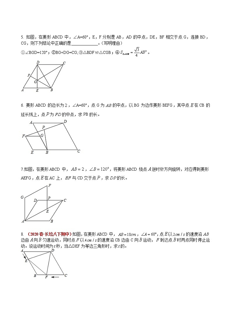 2023春长沙四大名校集团八年级同步复习——专题03 菱形必刷题第2页