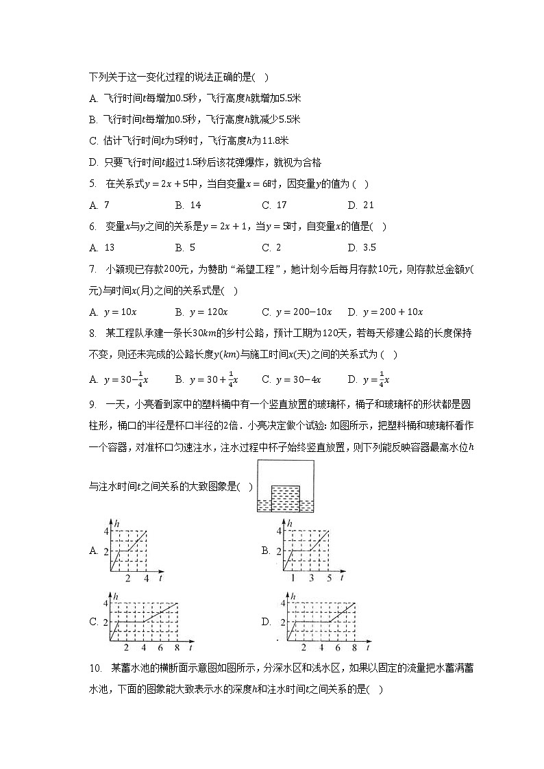 北师大版初中数学七年级下册第三单元《变量之间的关系》单元测试卷（较易）（含答案解析）02