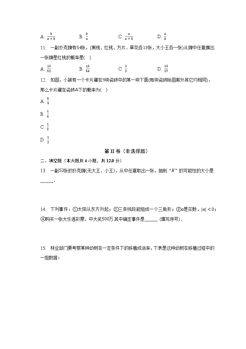 北师大版初中数学七年级下册第六单元《概率初步》单元测试卷（较易）（含答案解析）03