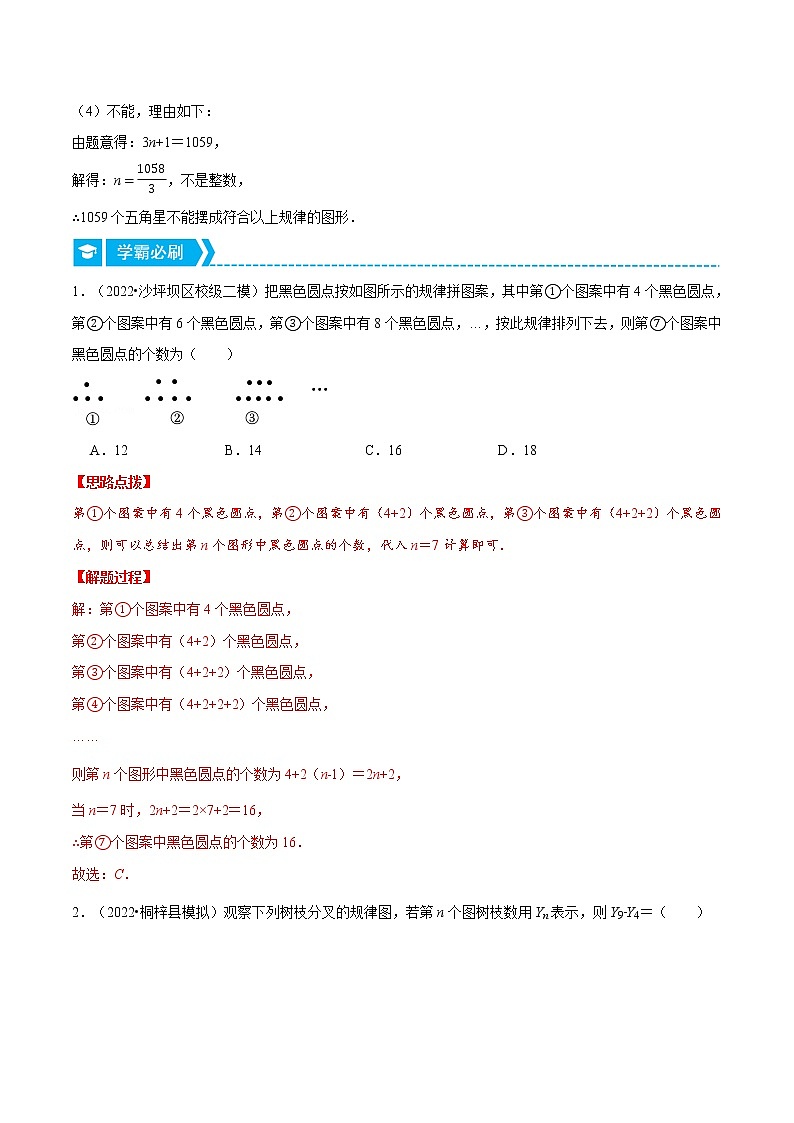专题3.3 图形变化类规律问题（重点题专项讲练）（北师大版）（解析版）第2页