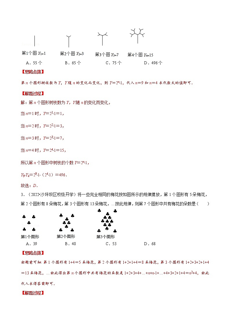 专题3.3 图形变化类规律问题（重点题专项讲练）（北师大版）（解析版）第3页