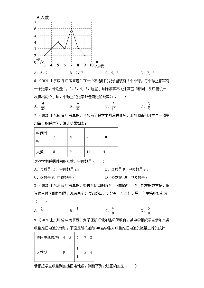  2022-2023 数学华师大版中考考点经典导学 考点25概率（原卷版）第3页