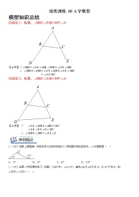 【中考一轮专项复习】2023年中考数学通用版培优专项训练 08 A字模型（原卷版+解析版）