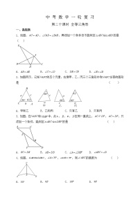 【中考一轮复习】2023年中考数学复习训练——第20讲 全等三角形（含解析）