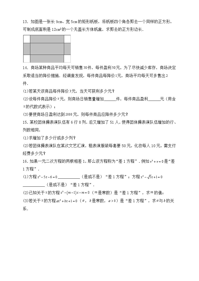 【中考一轮复习】2023年中考数学复习训练——第7讲 一元二次方程（含解析）第2页