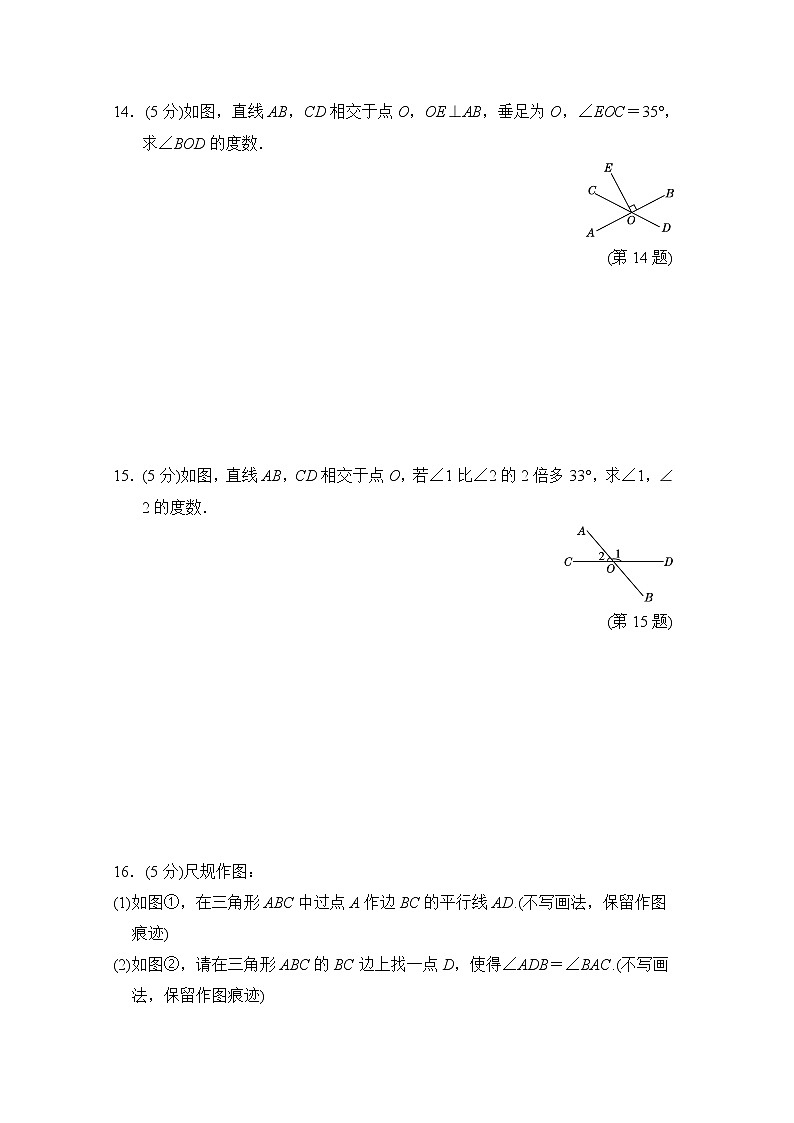 北师大版数学七年级下册第二章 相交线与平行线测试卷03