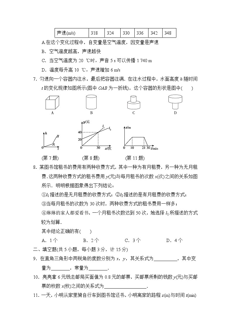 北师大版数学七年级下册第三章 变量之间的关系测试卷02