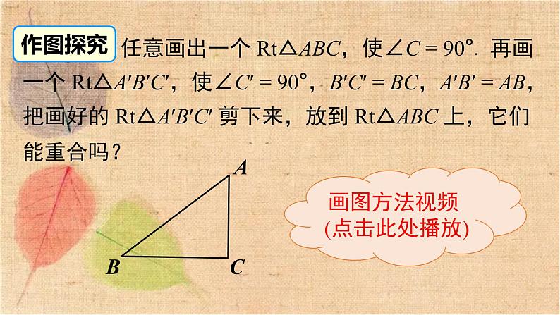 北师大版数学八年级下册 1.2 第2课时 直角三角形全等的判定 课件第7页