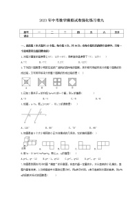 2023年中考数学模拟试卷强化练习卷九（含答案）