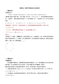 专题09 方程中常见设元方法技巧-2022-2023学年初中数学学科素养能力培优竞赛试题精选专练