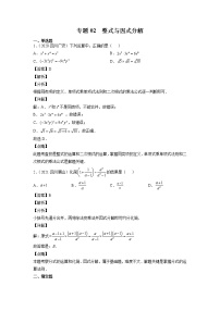 2023年中考数学复习专项专练专题02 整式与因式分解及答案(四川版)