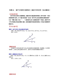 备战2023年中考数学一轮复习 知识解读 专题01  角平分线四大模型在三角形中的应用(含答案)　