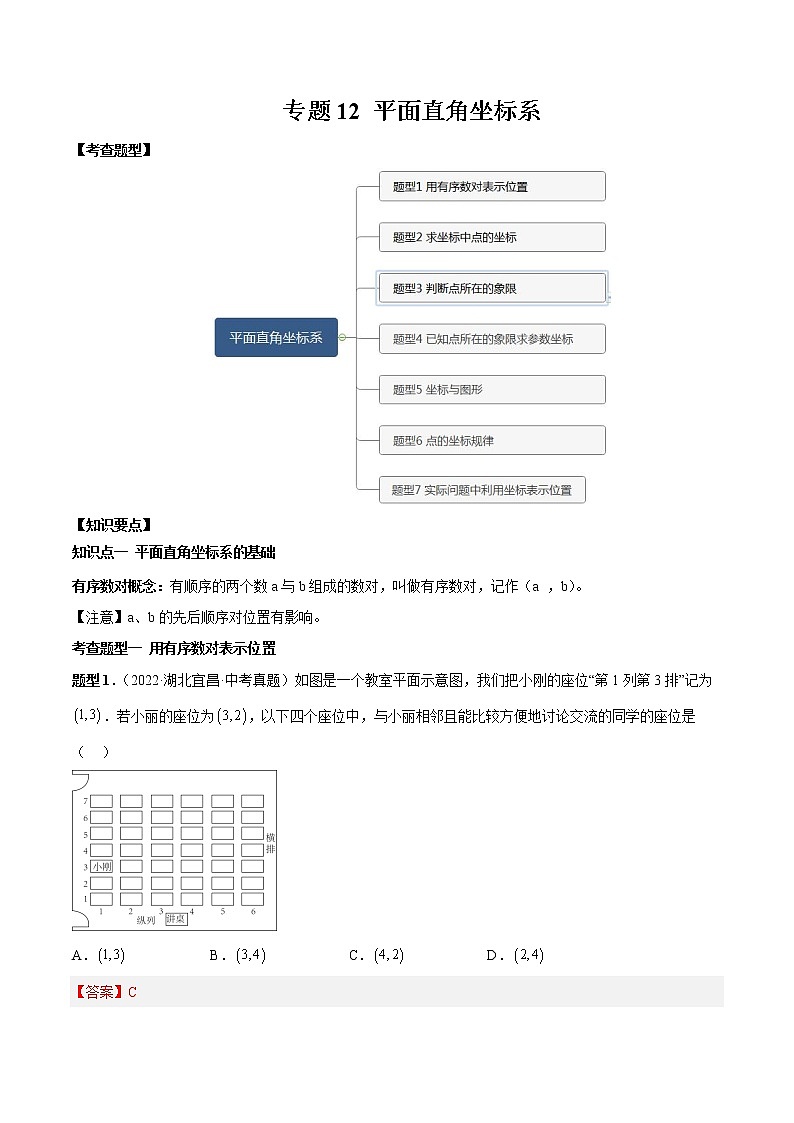 专题12 平面直角坐标系（解析版）01