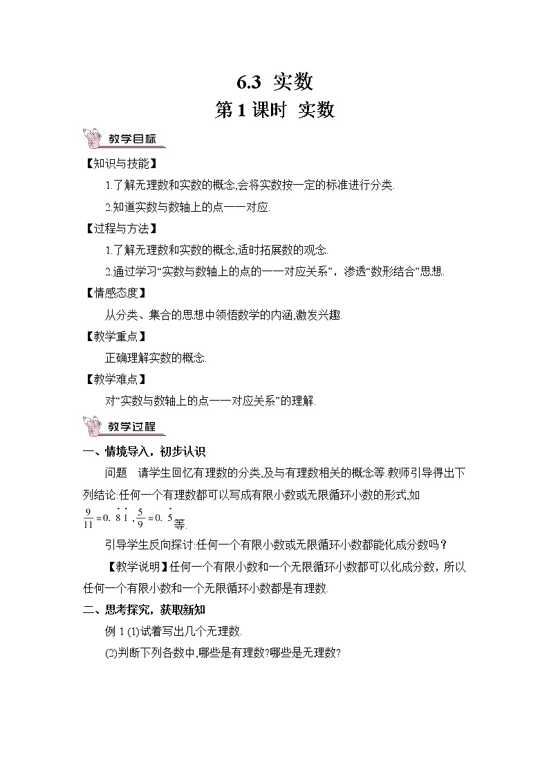 6.3.1《 实数》（第1课时）课件+教案+导学案01