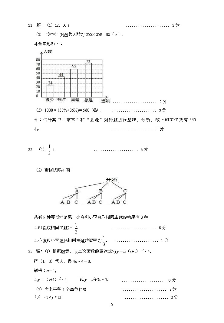 江苏省盐城市初级中学（南北校区）2022-2023学年九年级上学期数学期末答案第2页