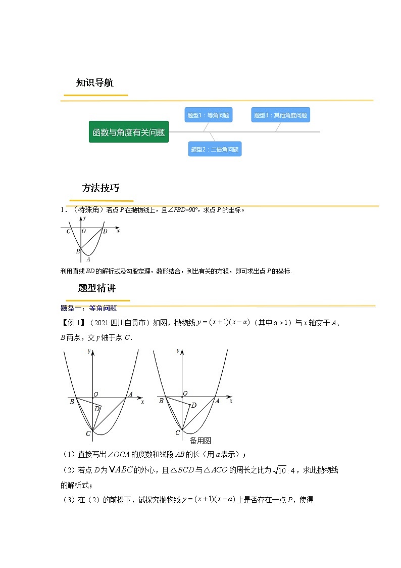 专题19  函数与角度有关问题【考点精讲】-【中考高分导航】备战 中考数学考点总复习（全国通用）01