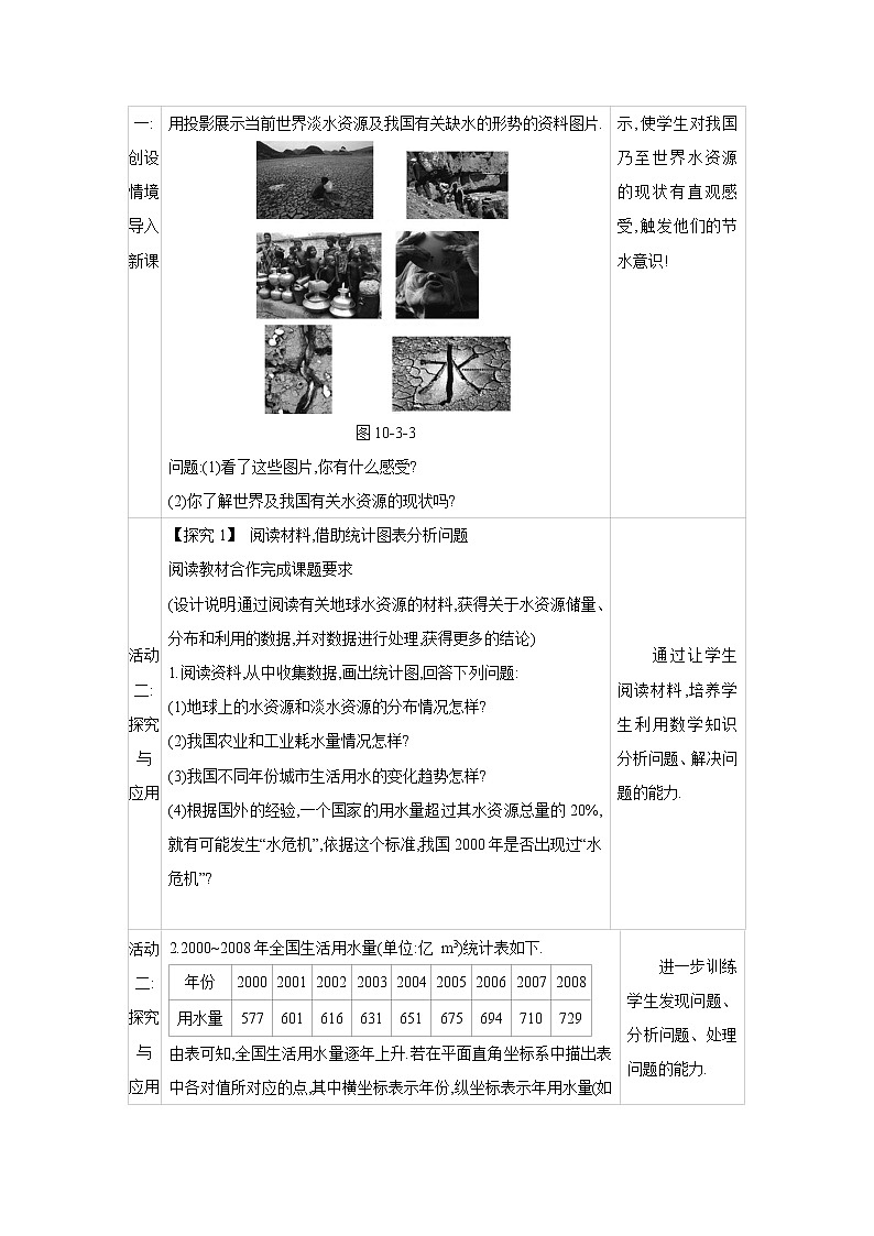 人教版七年级数学下册教案 10.3　课题学习　从数据谈节水02