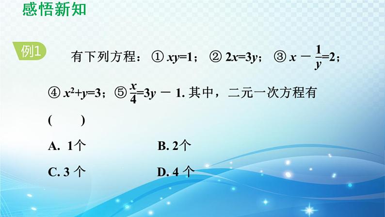 7.1 二元一次方程组和它的解 华东师大版七年级数学下册导学课件07