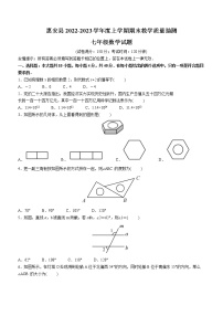 福建省泉州惠安县2022-2023学年七年级上学期期末数学试题(含答案)