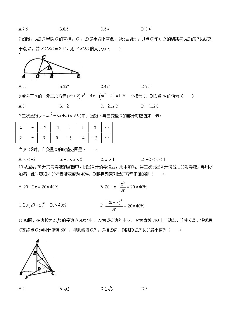 重庆市合川区2022-2023学年九年级上学期期末数学试题(含答案)02
