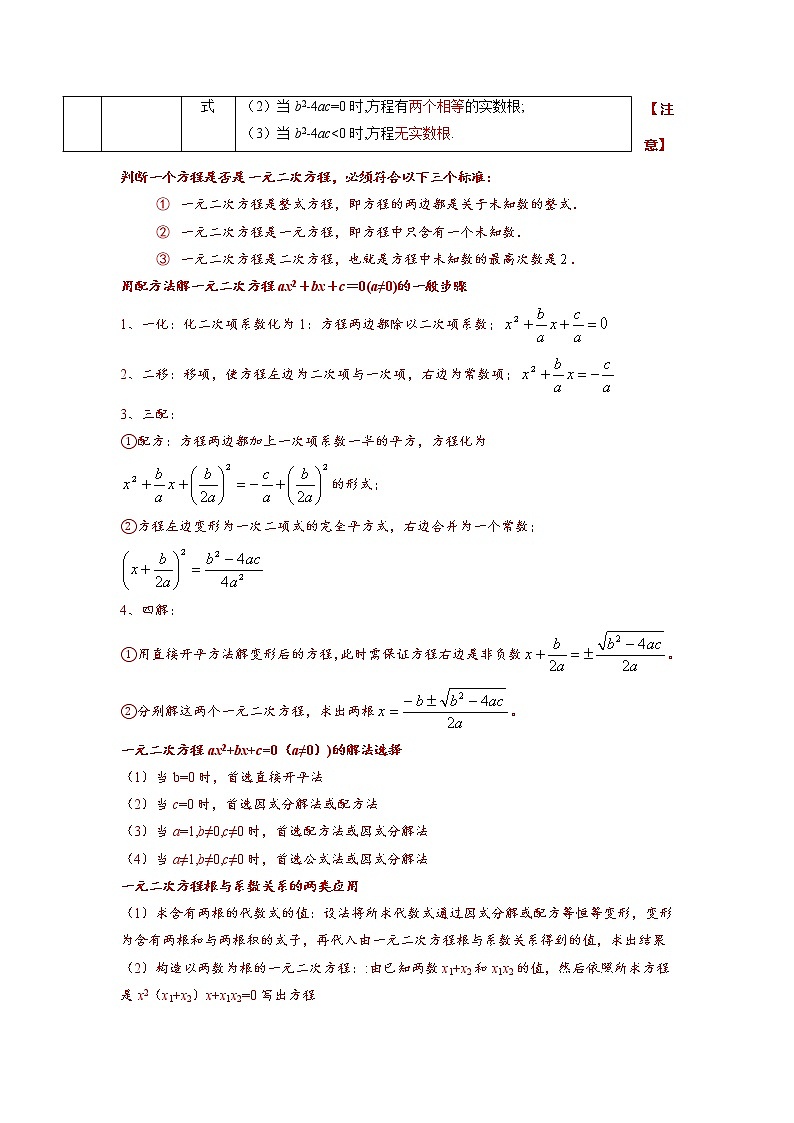 专题08 一元二次方程-2023年中考数学一轮复习考点题型归纳与分层训练及答案(全国通用)(解析版)第2页