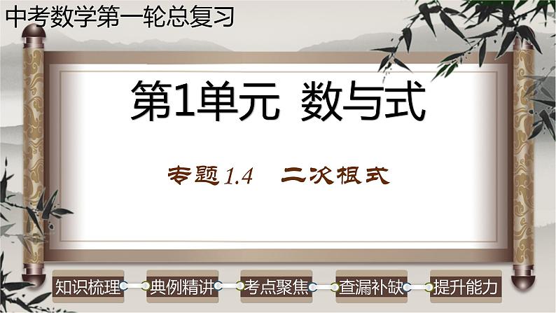 专题1.4 二次根式-2023年中考数学第一轮总复习课件（全国通用）01