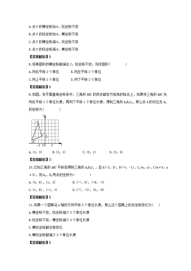 2023年人教版数学七年级下册《平面直角坐标系平移问题》专项练习(2份打包，教师版+原卷版)02