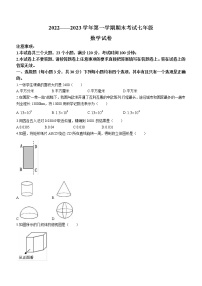 河南省洛阳市嵩县2022-2023学年七年级上学期期末数学试题（含答案）