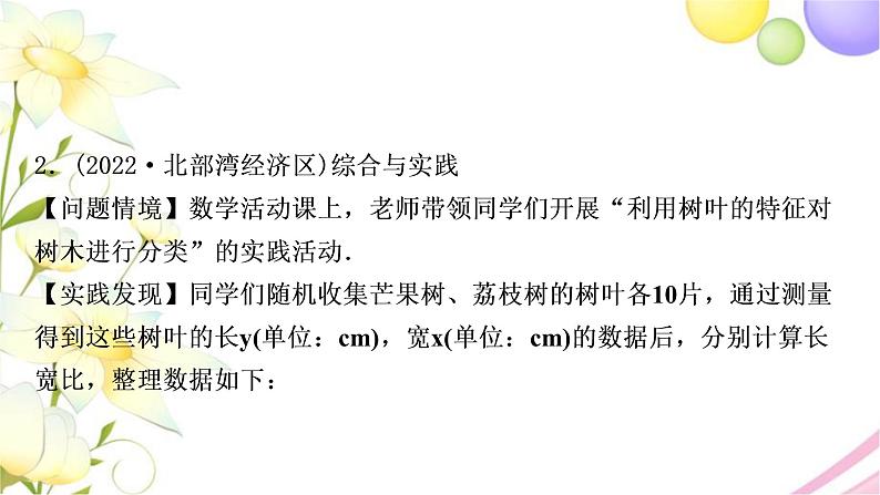 中考数学复习专项训练七综合与实践作业课件05