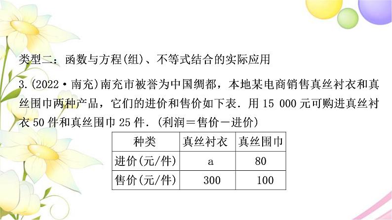 中考数学复习专项训练九实际应用与方案设计作业课件第7页