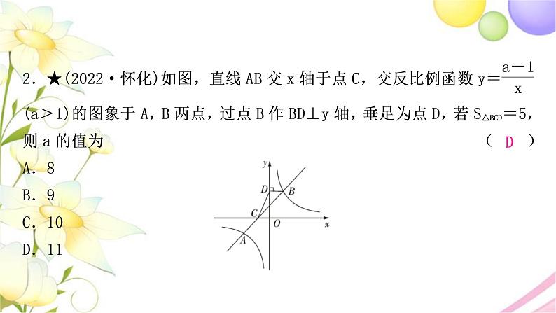 中考数学复习第三章函数第六节反比例函数的综合题作业课件第3页