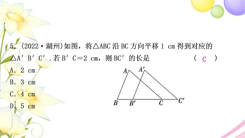 中考数学复习第七章作图与图形变换第三节图形的平移、旋转、对称与位似作业课件第6页