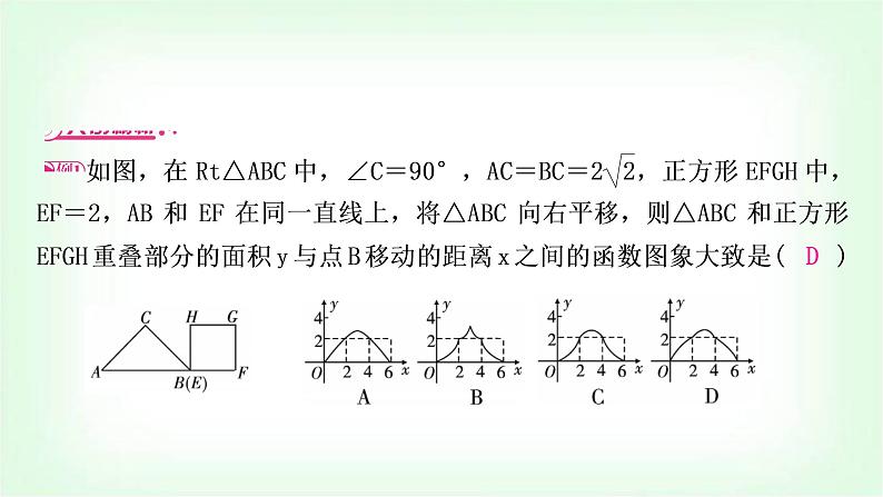 中考数学复习重难点突破一：根据动态几何图形判断函数图象教学课件03