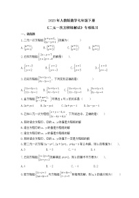 人教版8.2 消元---解二元一次方程组巩固练习