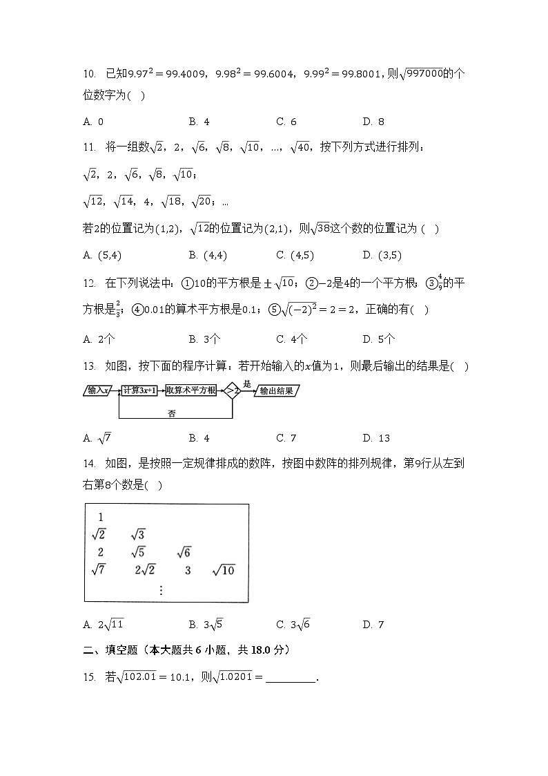 人教版数学七年级下册6.1 平方根 基础题（含解析）第2页