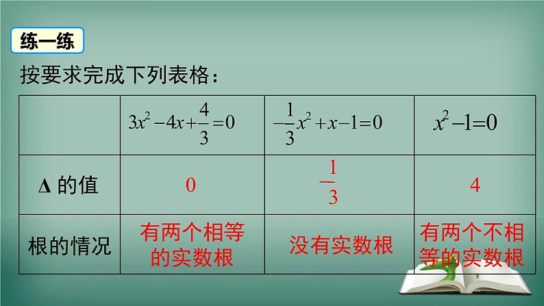 沪科版数学八年级下册 17.3 一元二次方程根的判别式 课件06