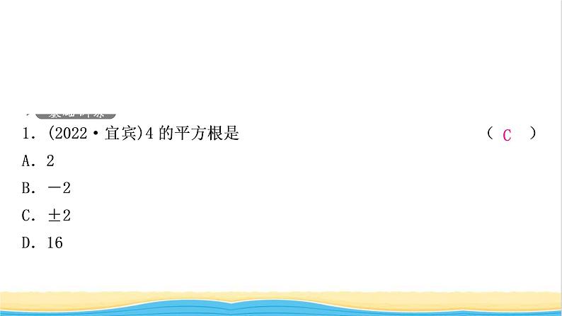 中考数学复习第一章数与式第二节数的开方与二次根式作业课件02