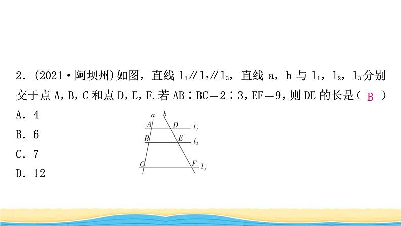 中考数学复习第四章三角形第五节图形的相似作业课件第3页