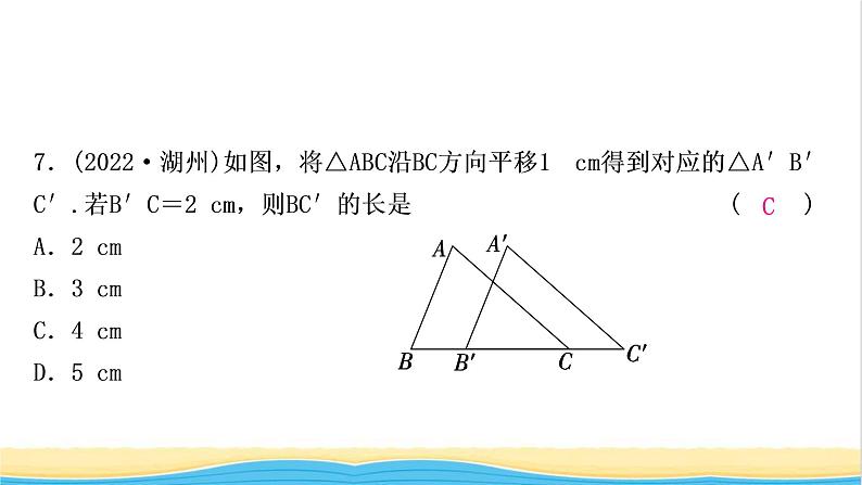 中考数学复习第七章作图与图形变换第三节图形的平移、旋转、对称与位似作业课件08