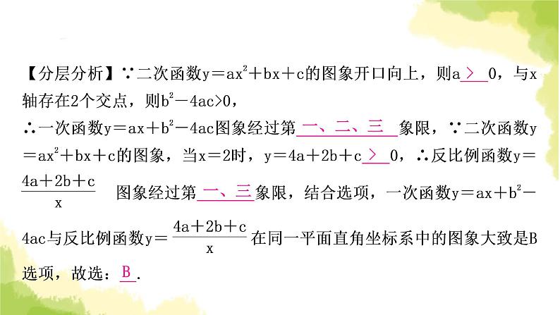 中考数学复习重难点突破二函数图象的分析与判断教学课件第4页