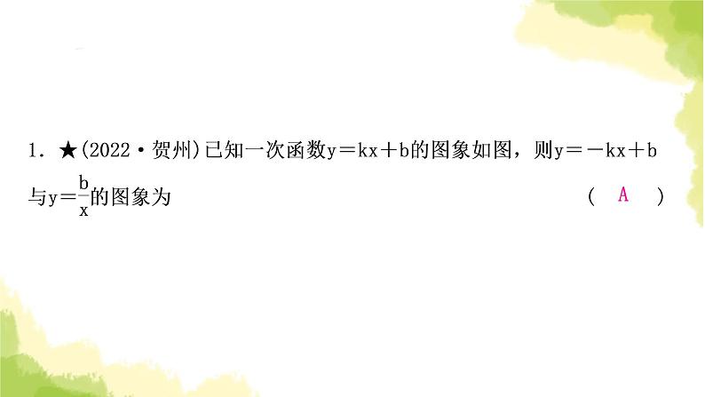 中考数学复习重难点突破二函数图象的分析与判断教学课件第6页